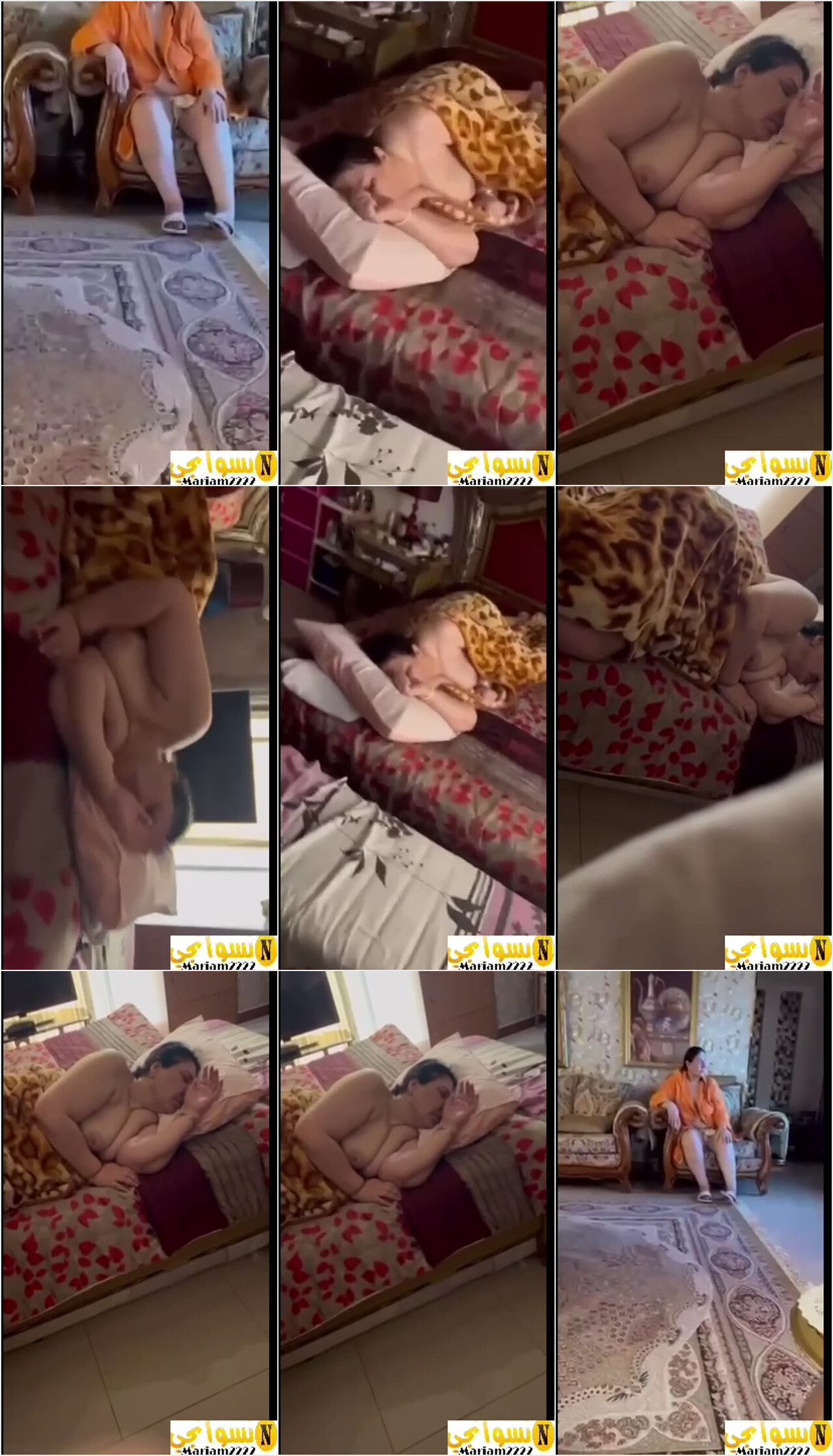 شاب يصور مرات ابوه الشرموطه وهى نايمه وبزازها جامده اوى ست لبوه